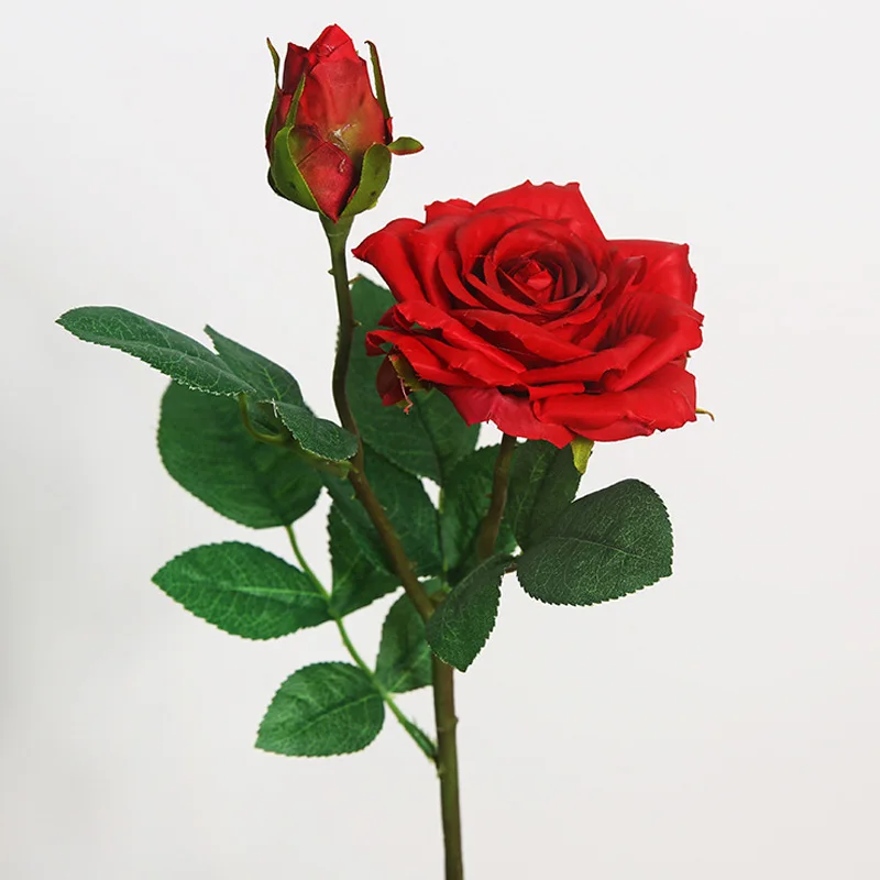 1бр Коприна Букет цветя с ръцете си Истински Сватбени аранжировки от Изкуствени Цветя Начало Декор на Изкуствени Цветя, Рози