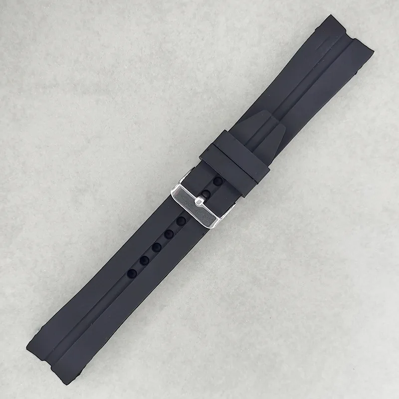 22 мм, 24 мм 26 мм Извит край мек Силиконов каишка за часовник Спортен Водоустойчив гривна Взаимозаменяеми гумена каишка за часовник Мъжка гривна на китката