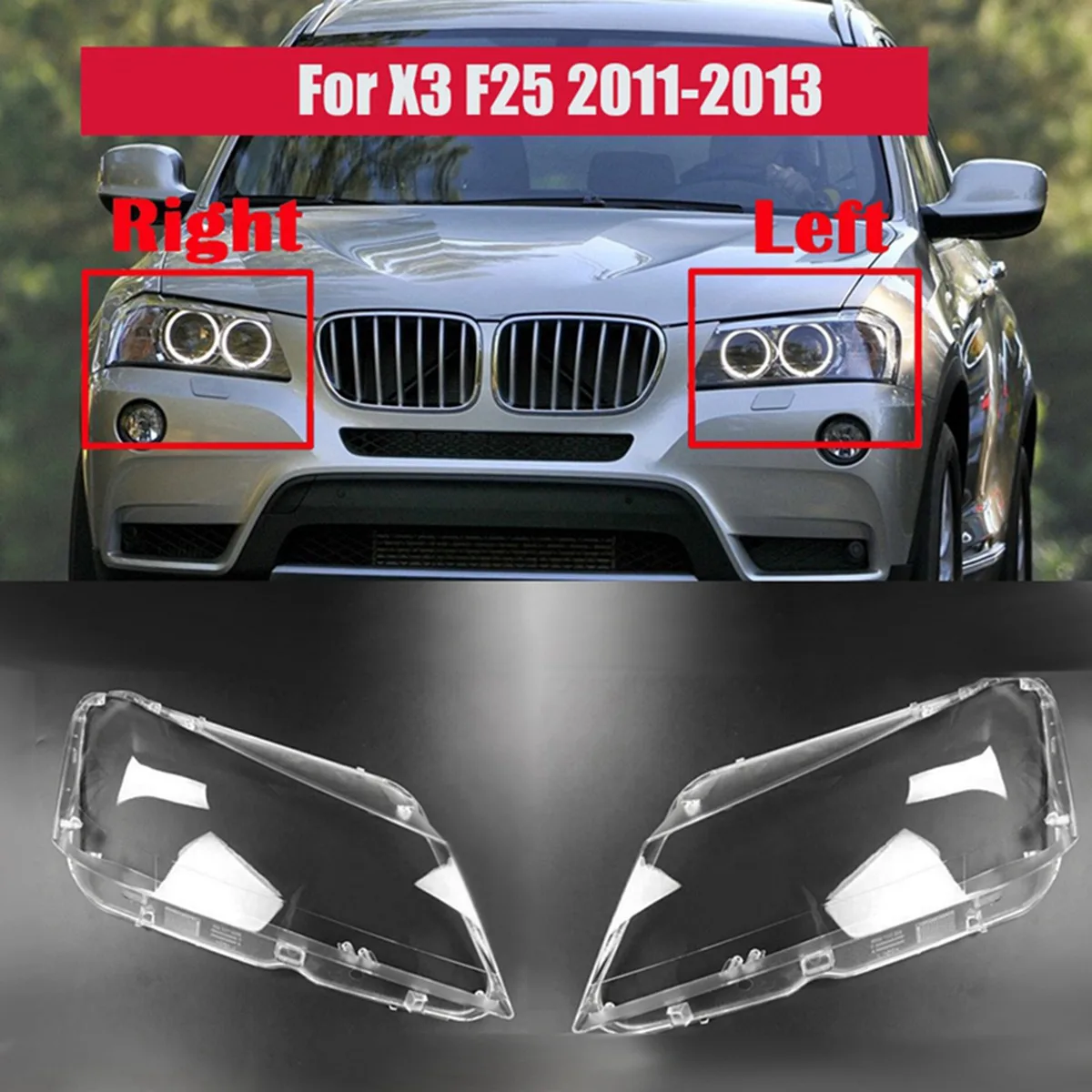 1 чифт Автомобилни Предните Фарове На Светлината, Капак на Обектива Лампи за BMW X3 F25 2010-2013