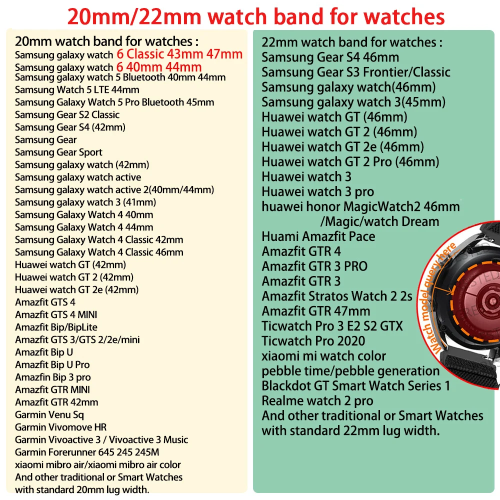 20 mm 22мм Найлонов Ремък За Samsung Galaxy Watch 5 pro 45 мм 6 Класически 43 мм 47милиметър гривна huawei gt 2 galaxy watch 4 40 мм 44mm каишка