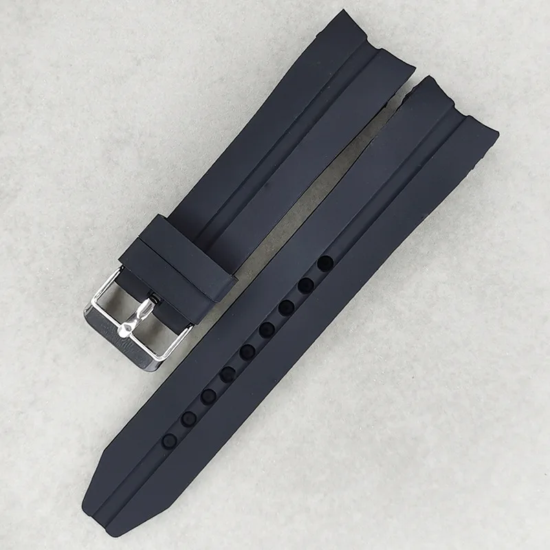 22 мм, 24 мм 26 мм Извит край мек Силиконов каишка за часовник Спортен Водоустойчив гривна Взаимозаменяеми гумена каишка за часовник Мъжка гривна на китката