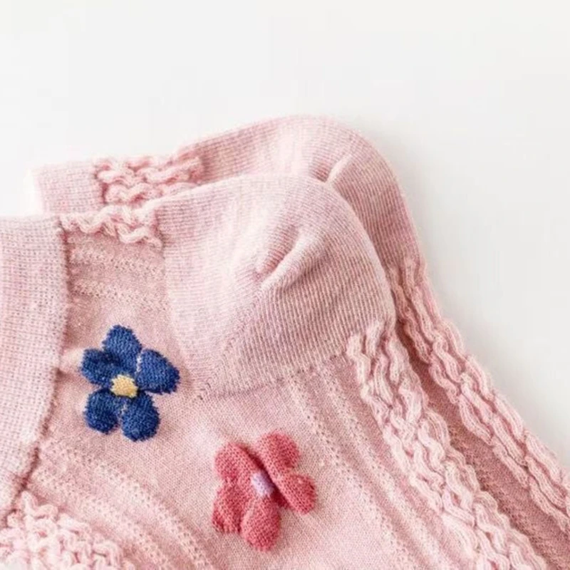 5 Чифта Чорапи с цветове, дамски опаковка, Харадзюку Kawai, сладък памук, пролет-есен с цветен модел впечатлява със своя бохемски стил