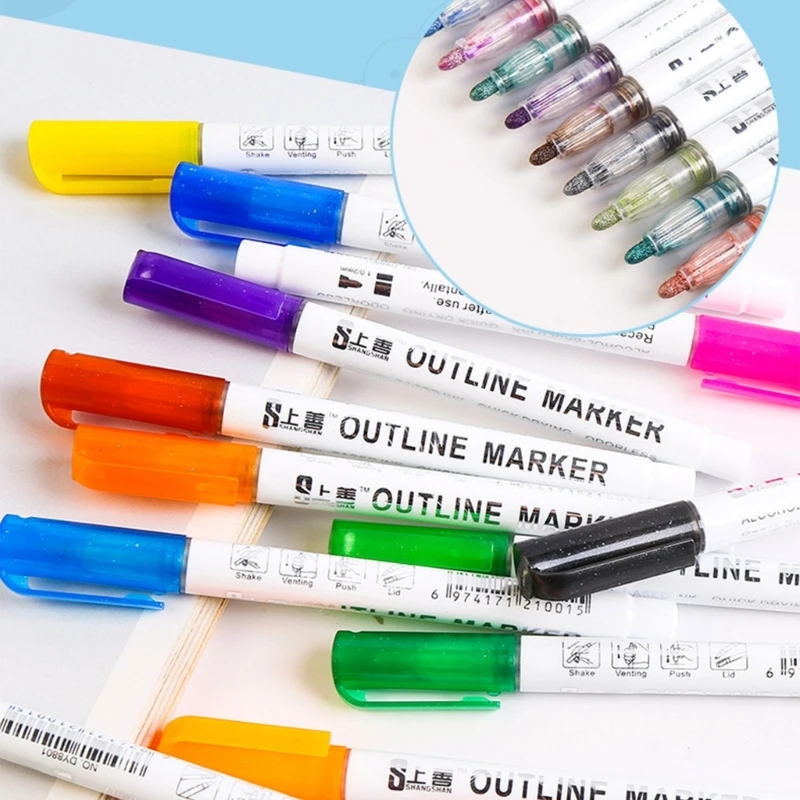 B36C, метални маркери за самостоятелно рисуване, любителски и професионален оцветяване, двойна линия, холни химикалки, маркер