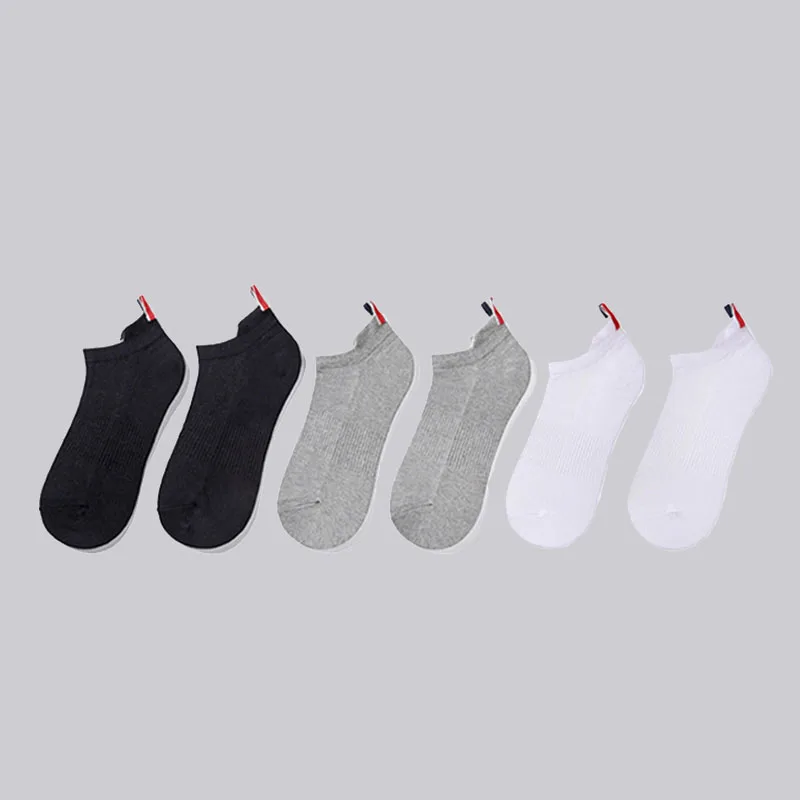 Летни Чорапи Висококачествени Памучни Мъжки Къси Чорапи, Модни Дишащи И Удобни Ежедневни Чорапи До Глезена За Мъже В Голям Размер, Цвят Бял