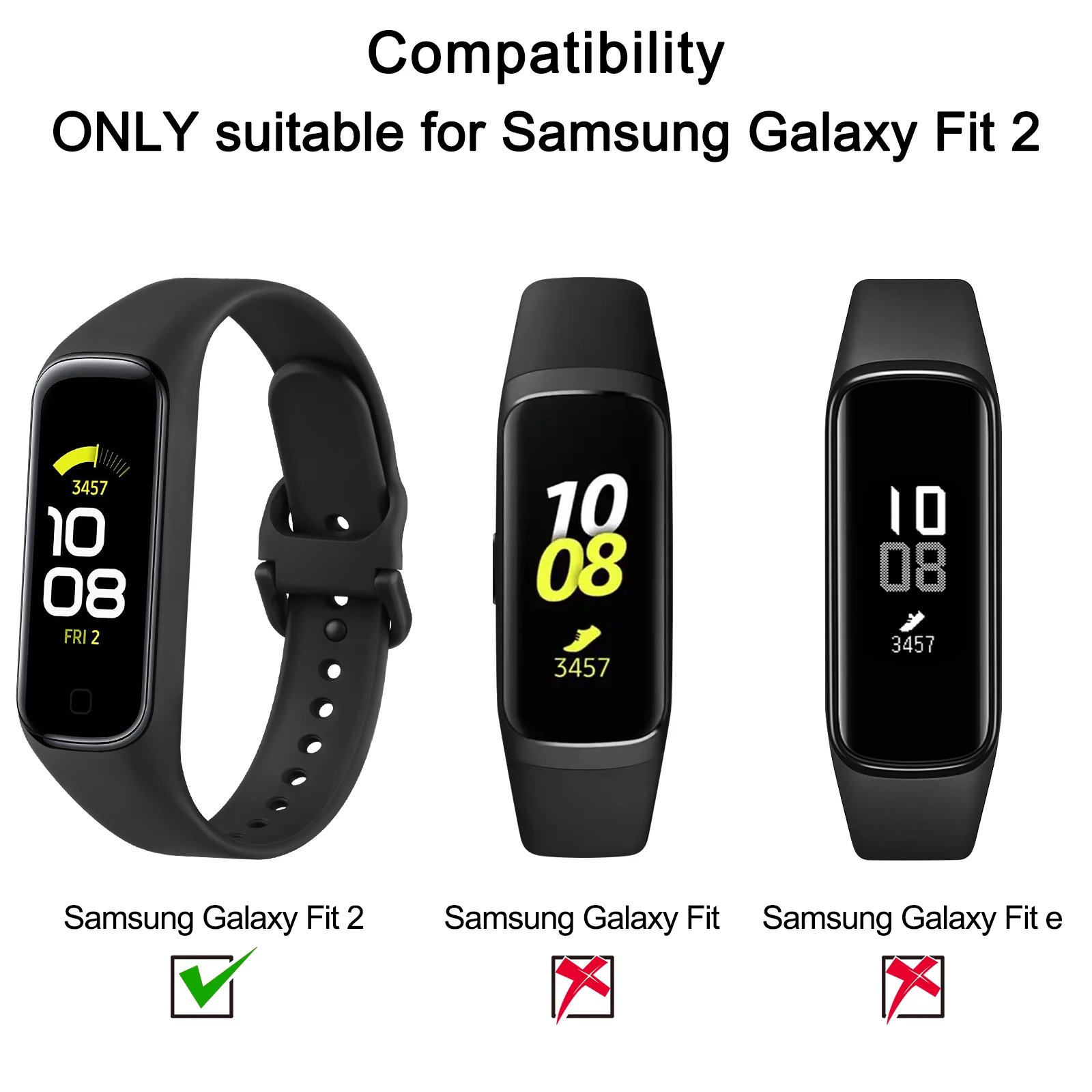 Силиконов ремък за Samsung Galaxy Fit 2-лентов взаимозаменяеми гривна за спортни умни часа Каишка за Samsung Galaxy Fit2 Каишка