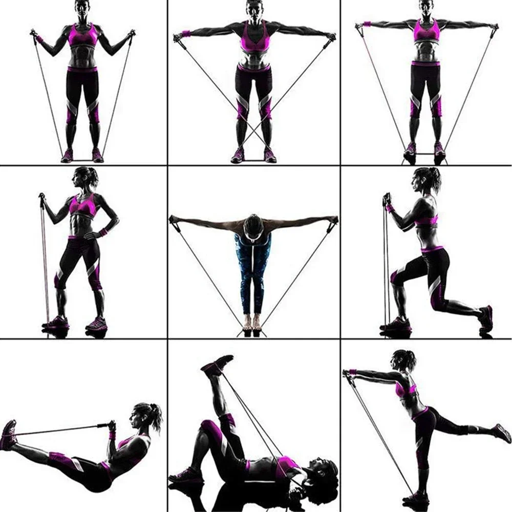 Тренировъчен блок, комплект гумени ленти за бодибилдинг, набор от Пилатес-греди, ластични ленти, Женски Мъжки симулатори за обучение на силата на мускулите, фитнес оборудване